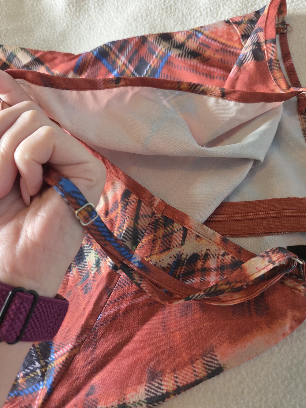 Cider Orange Plaid Midi-Dress - Picture 13 of 15